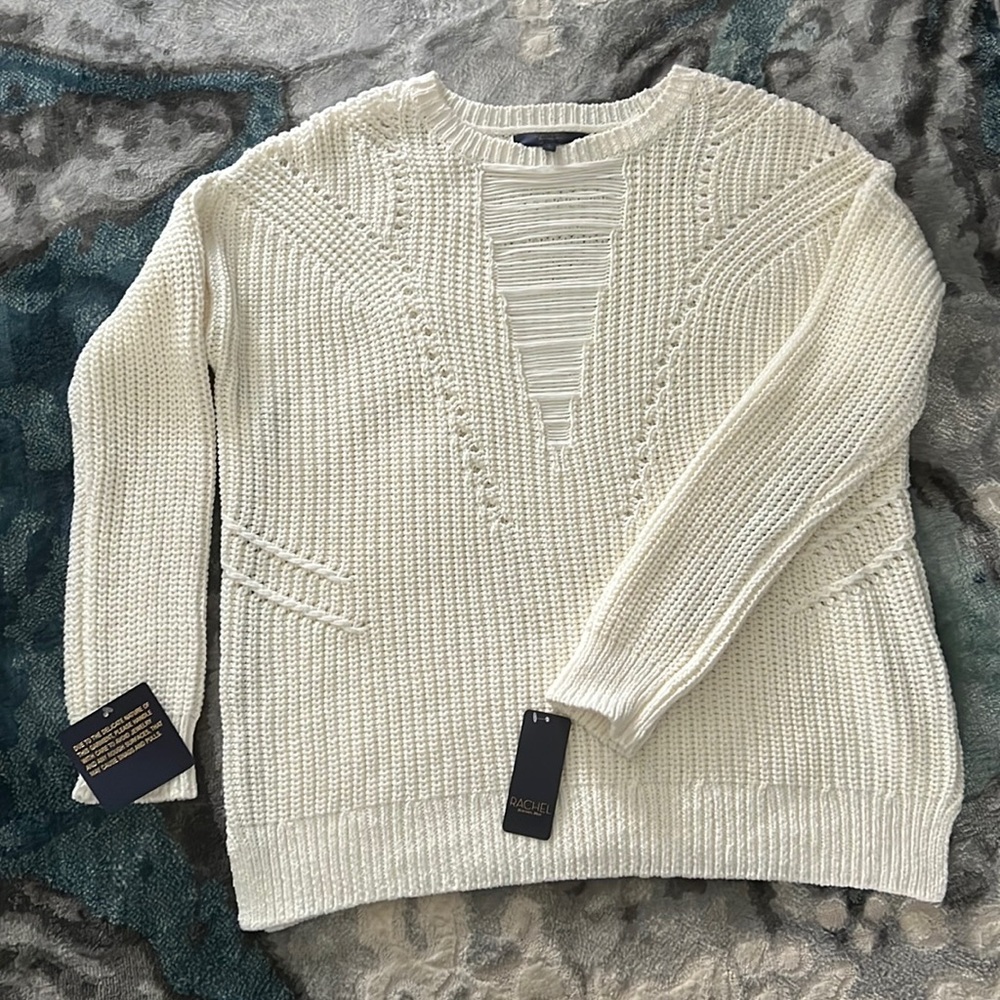 Rachel Roy Large slouchy cream/ivory knit sweater NWT